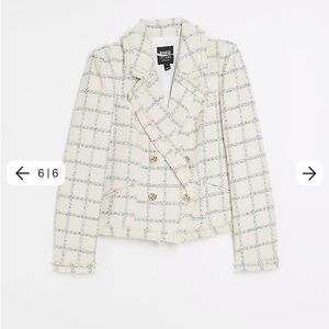 River Island Women's Boucle Checkered Jacket